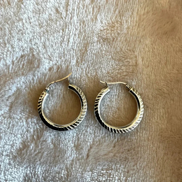 Sterling Silver (925) Hoop Earrings - Picture 2 of 5